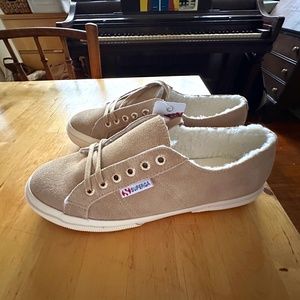 SUPERGA 2750 Sneaker, sueded with plush lining, US Size 9 "Desert" NEW
